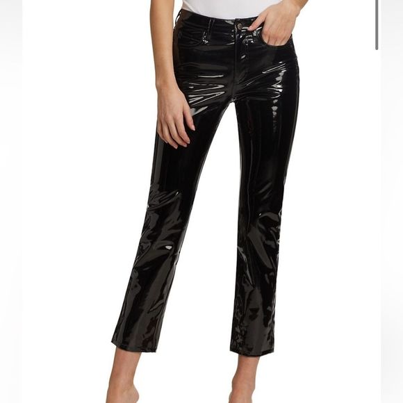 Simon Miller wide leg patent faux leather zip up pants - Picture 6 of 15